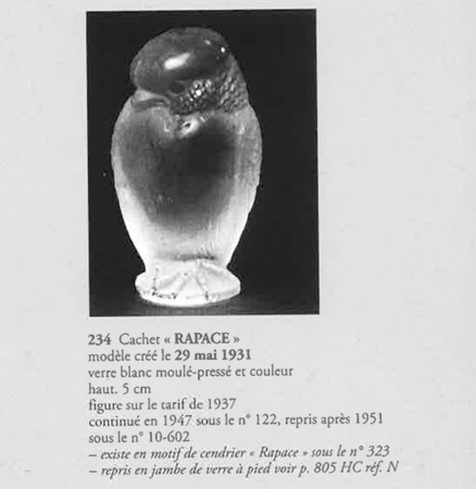 印章：フクロウ」ルネ・ラリックのデスクウェア《ギャルリーオルフェ》