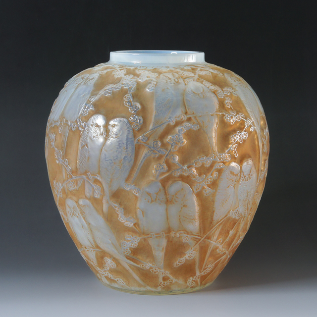 インコ」ルネ・ラリックの花瓶《ギャルリーオルフェ》